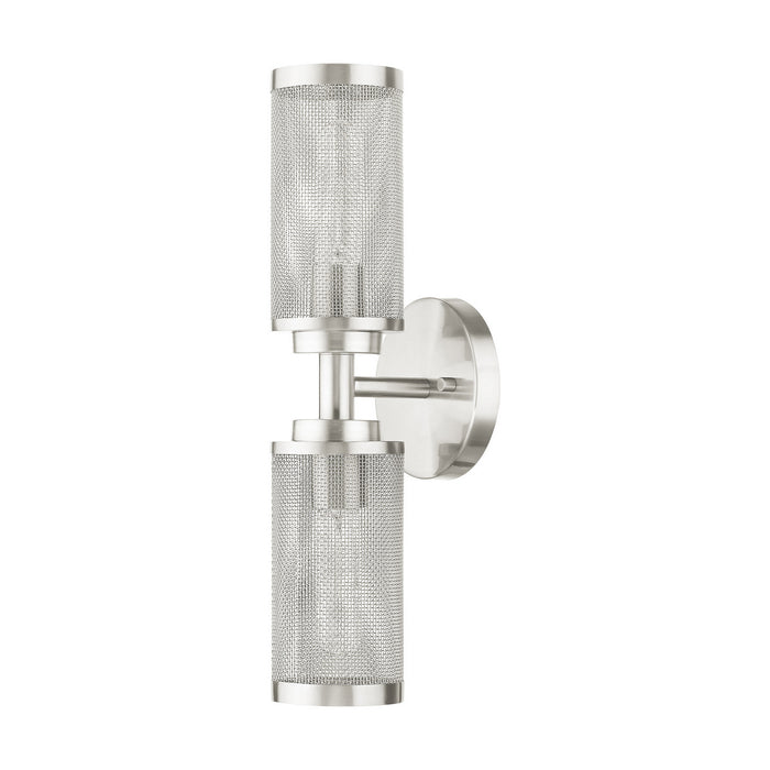 Two Light Wall Sconce from the Industro collection in Brushed Nickel finish