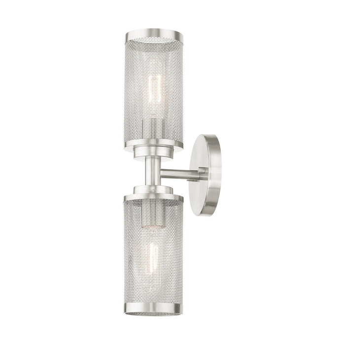 Two Light Wall Sconce from the Industro collection in Brushed Nickel finish