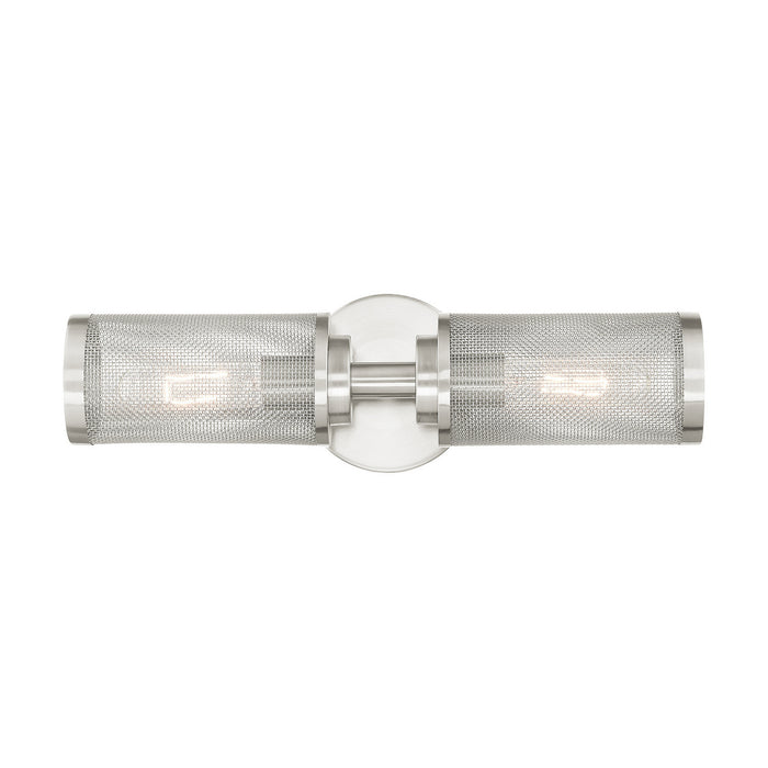 Two Light Wall Sconce from the Industro collection in Brushed Nickel finish