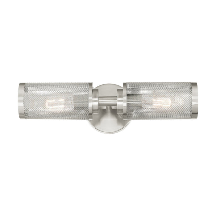 Two Light Wall Sconce from the Industro collection in Brushed Nickel finish