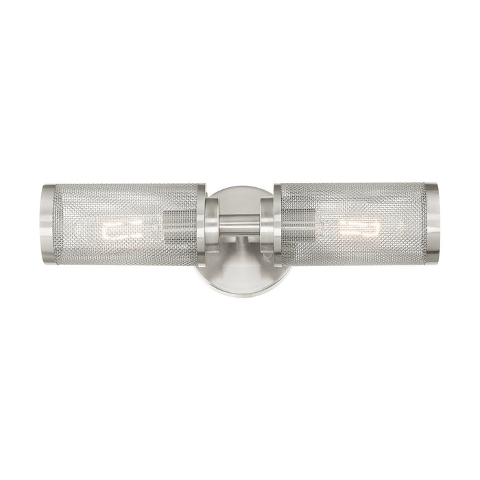 Two Light Wall Sconce from the Industro collection in Brushed Nickel finish