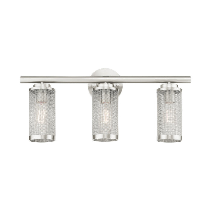 Three Light Vanity from the Industro collection in Brushed Nickel finish