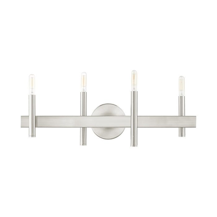 Four Light Vanity from the Denmark collection in Brushed Nickel with Bronze Accents finish