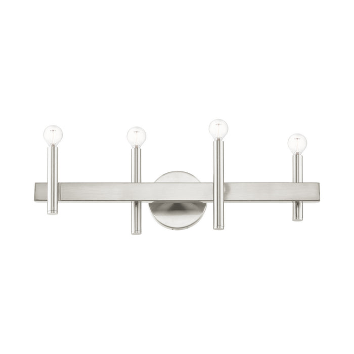 Four Light Vanity from the Denmark collection in Brushed Nickel with Bronze Accents finish