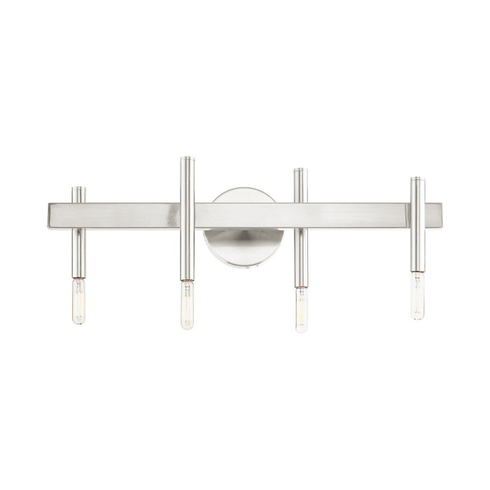 Four Light Vanity from the Denmark collection in Brushed Nickel with Bronze Accents finish