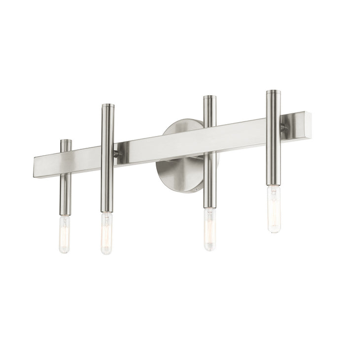 Four Light Vanity from the Denmark collection in Brushed Nickel with Bronze Accents finish