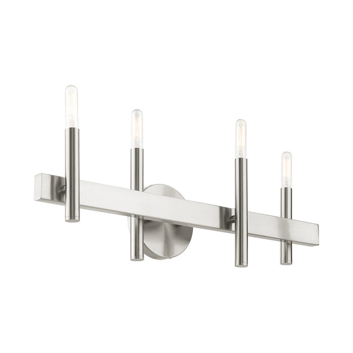 Four Light Vanity from the Denmark collection in Brushed Nickel with Bronze Accents finish
