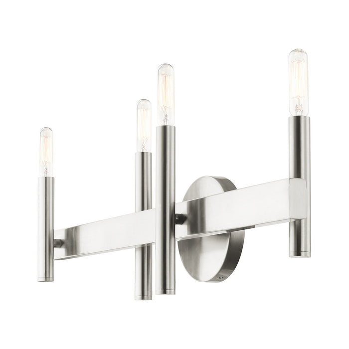 Four Light Vanity from the Denmark collection in Brushed Nickel with Bronze Accents finish