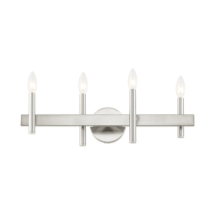 Four Light Vanity from the Denmark collection in Brushed Nickel with Bronze Accents finish