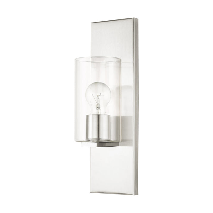 One Light Wall Sconce from the Zurich collection in Brushed Nickel finish