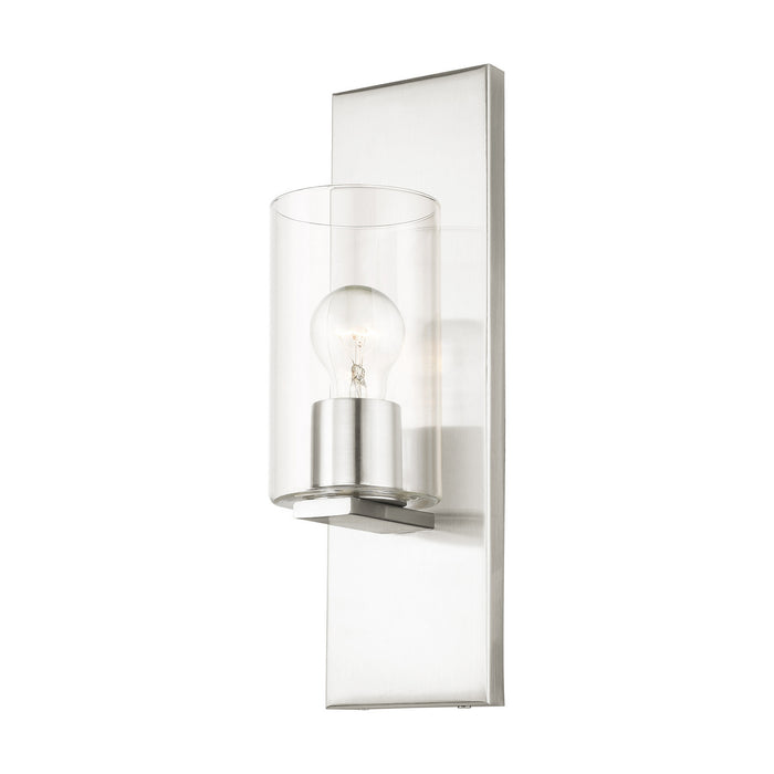 One Light Wall Sconce from the Zurich collection in Brushed Nickel finish