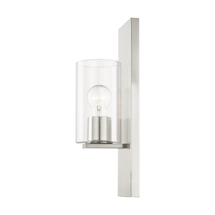 One Light Wall Sconce from the Zurich collection in Brushed Nickel finish