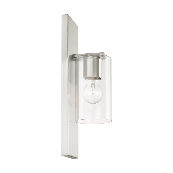 One Light Wall Sconce from the Zurich collection in Brushed Nickel finish