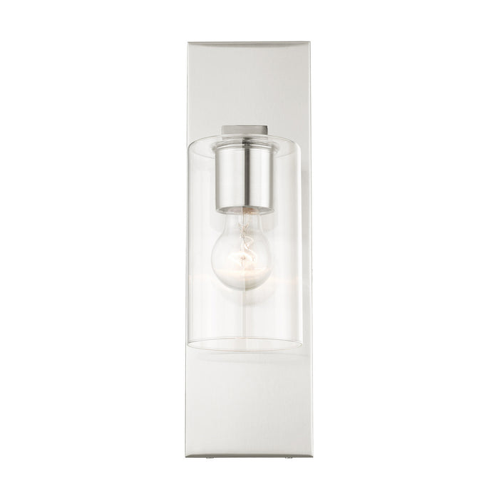 One Light Wall Sconce from the Zurich collection in Brushed Nickel finish
