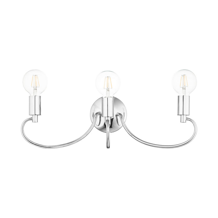 Three Light Vanity from the Bari collection in Polished Chrome finish