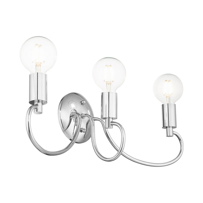 Three Light Vanity from the Bari collection in Polished Chrome finish