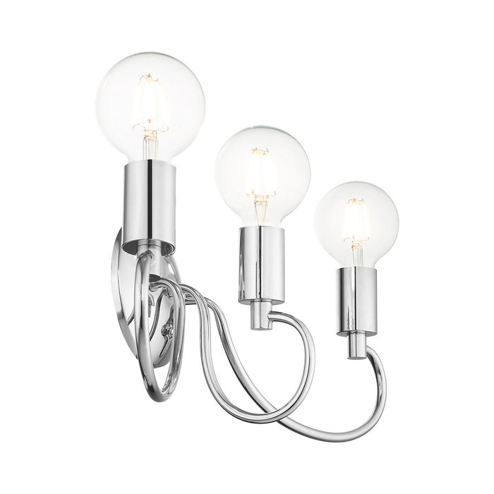 Three Light Vanity from the Bari collection in Polished Chrome finish