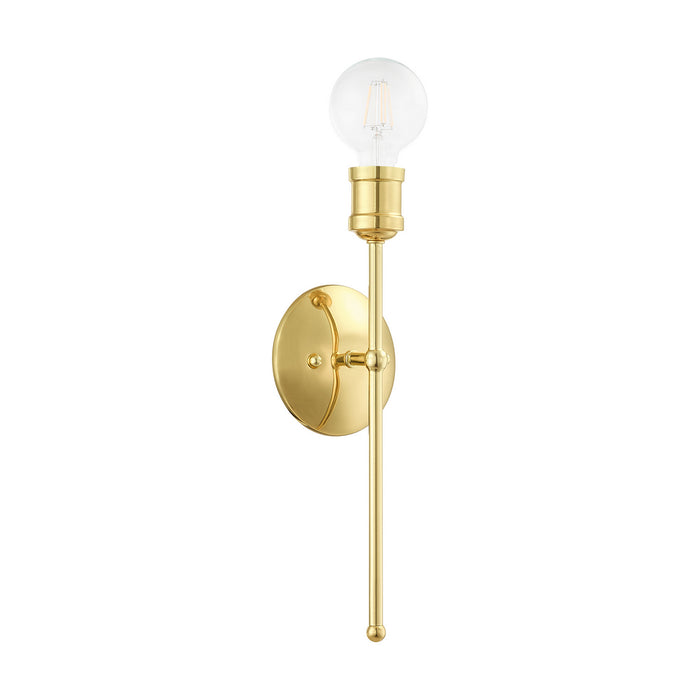 One Light Wall Sconce from the Lansdale collection in Polished Brass finish