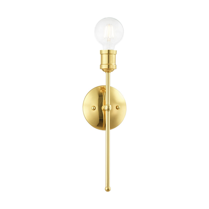 One Light Wall Sconce from the Lansdale collection in Polished Brass finish
