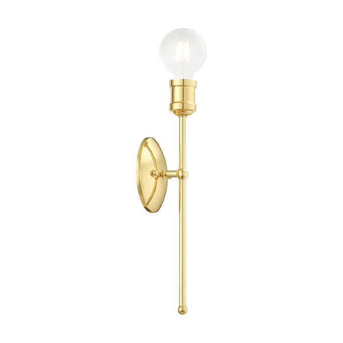 One Light Wall Sconce from the Lansdale collection in Polished Brass finish