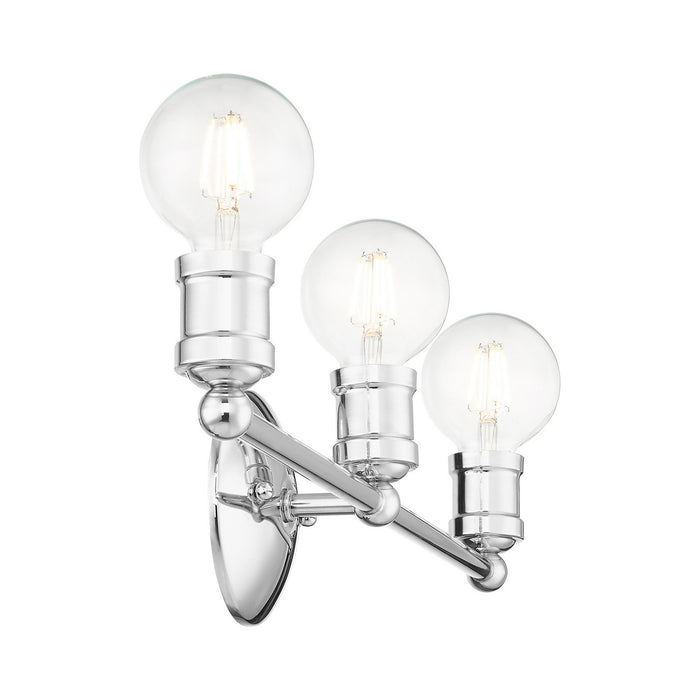 Three Light Vanity from the Lansdale collection in Polished Chrome finish