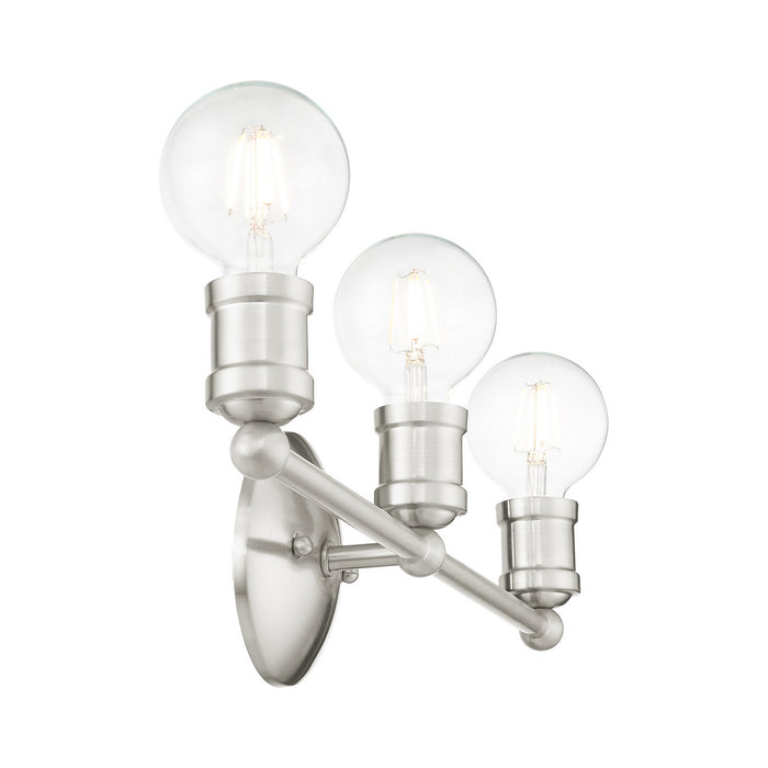 Three Light Vanity from the Lansdale collection in Brushed Nickel finish