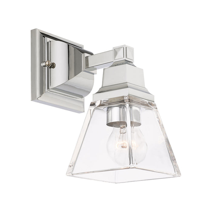 One Light Wall Sconce from the Mission collection in Polished Chrome finish