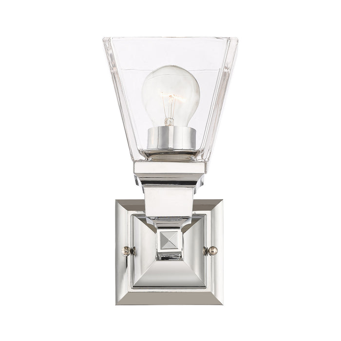 One Light Wall Sconce from the Mission collection in Polished Chrome finish
