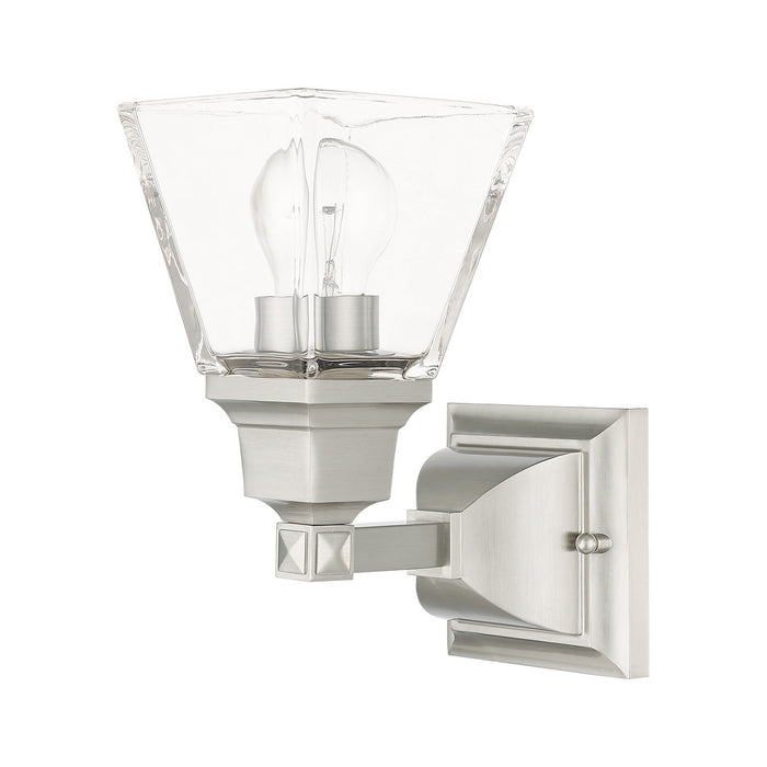 One Light Wall Sconce from the Mission collection in Brushed Nickel finish