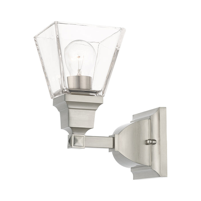 One Light Wall Sconce from the Mission collection in Brushed Nickel finish