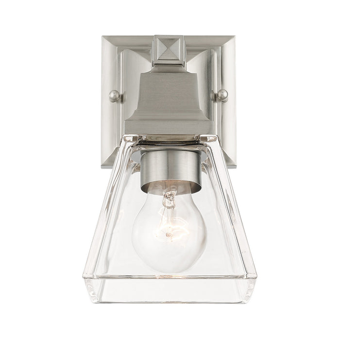 One Light Wall Sconce from the Mission collection in Brushed Nickel finish