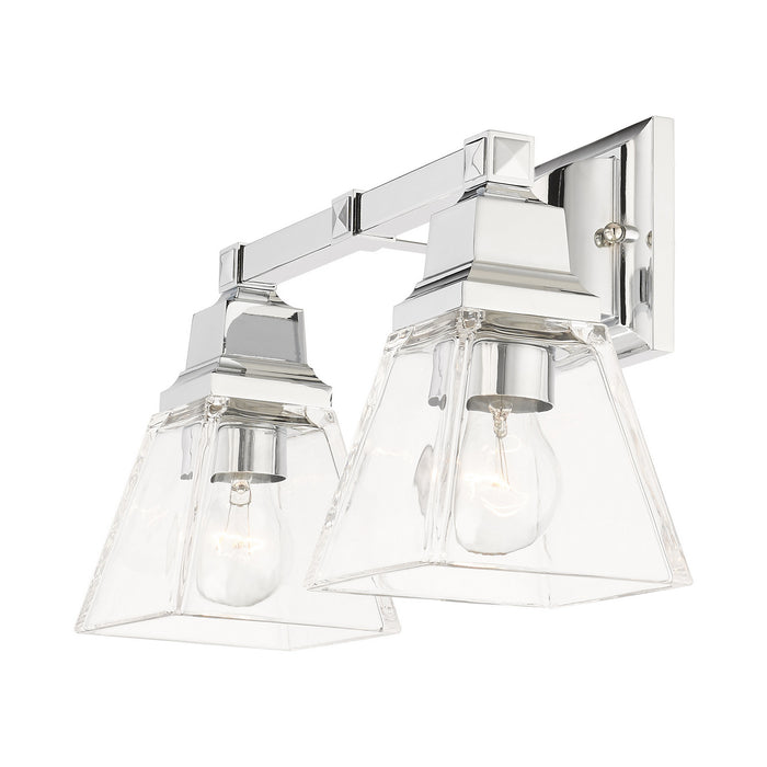 Two Light Vanity from the Mission collection in Polished Chrome finish