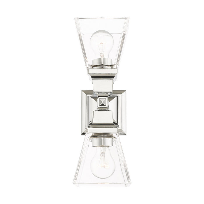 Two Light Wall Sconce from the Mission collection in Polished Chrome finish