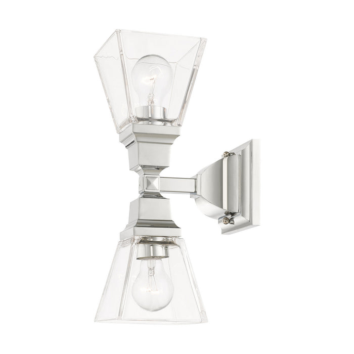 Two Light Wall Sconce from the Mission collection in Polished Chrome finish