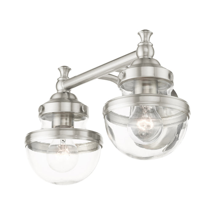 Two Light Vanity from the Oldwick collection in Brushed Nickel finish