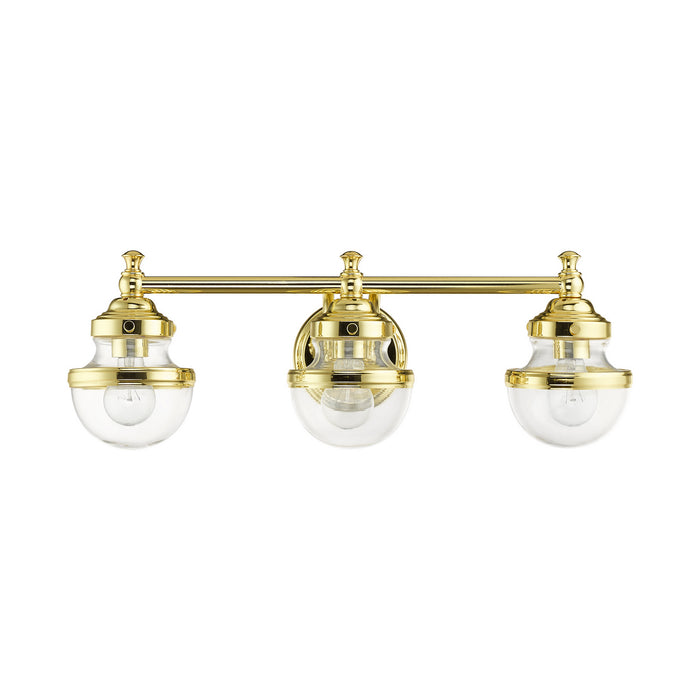 Three Light Vanity from the Oldwick collection in Polished Brass finish