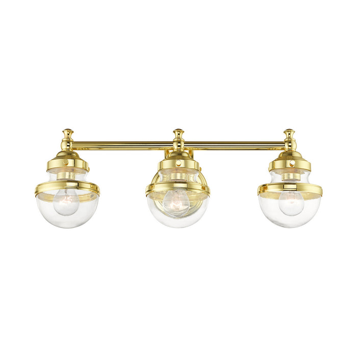 Three Light Vanity from the Oldwick collection in Polished Brass finish