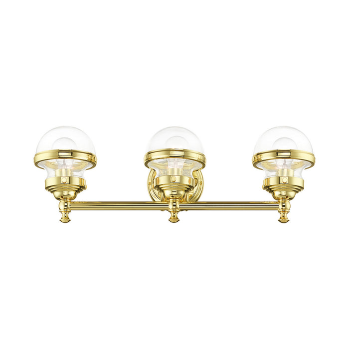 Three Light Vanity from the Oldwick collection in Polished Brass finish