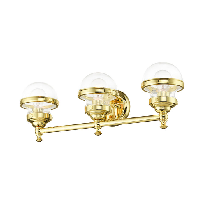 Three Light Vanity from the Oldwick collection in Polished Brass finish
