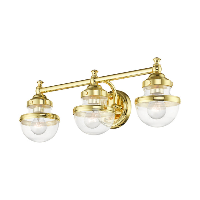 Three Light Vanity from the Oldwick collection in Polished Brass finish