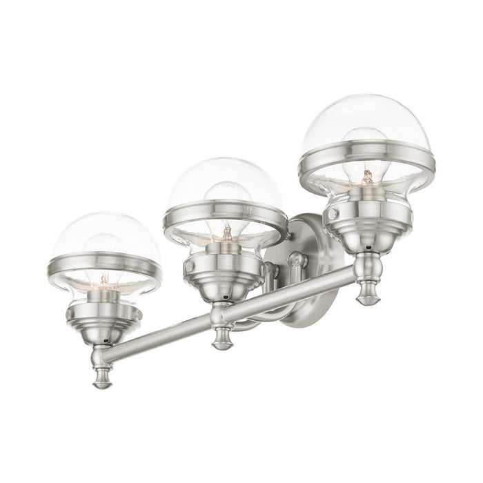 Three Light Vanity from the Oldwick collection in Brushed Nickel finish