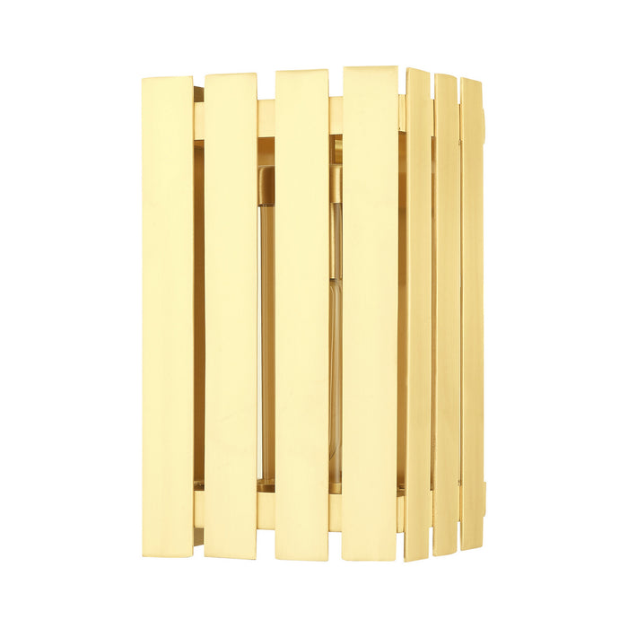 One Light Outdoor Wall Lantern from the Greenwich collection in Satin Brass finish