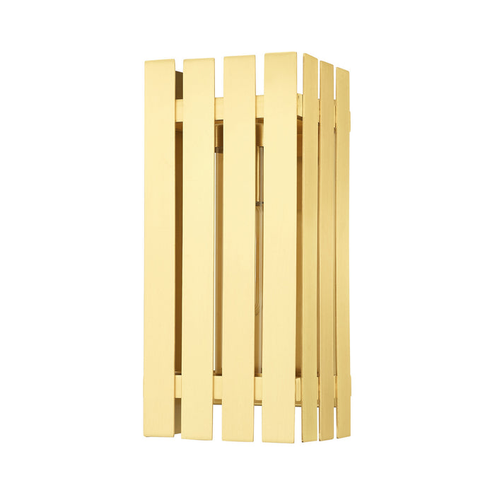 One Light Outdoor Wall Lantern from the Greenwich collection in Satin Brass finish