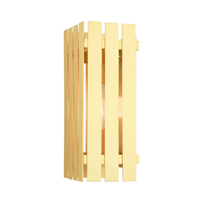 One Light Outdoor Wall Lantern from the Greenwich collection in Satin Brass finish