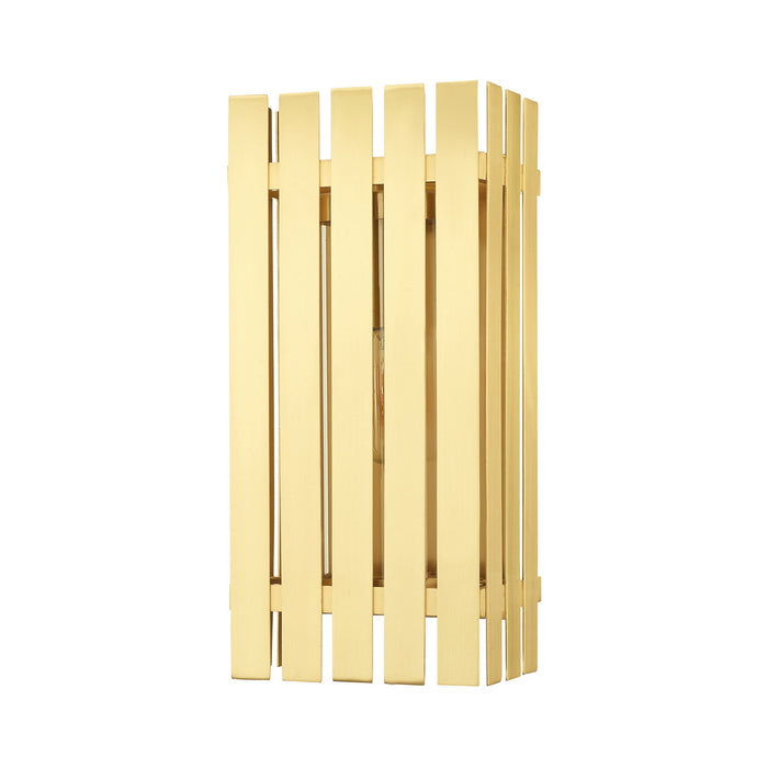 One Light Outdoor Wall Lantern from the Greenwich collection in Satin Brass finish