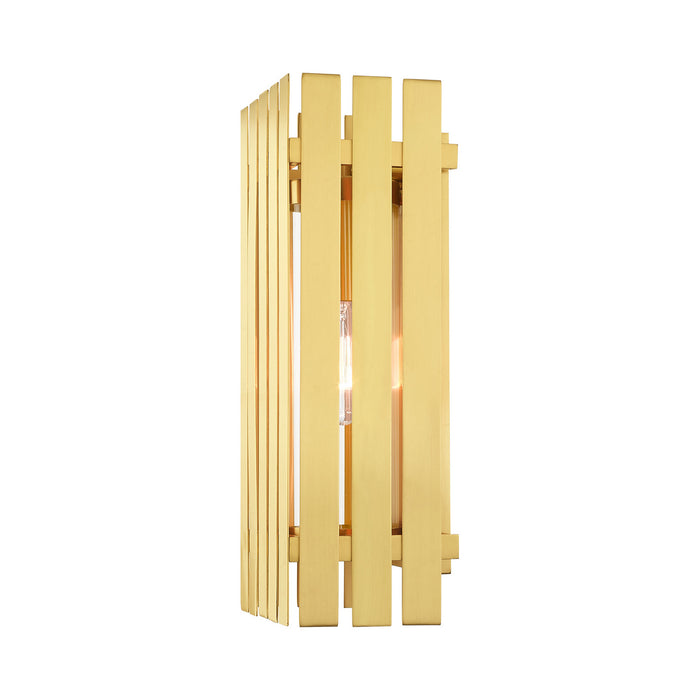 One Light Outdoor Wall Lantern from the Greenwich collection in Satin Brass finish