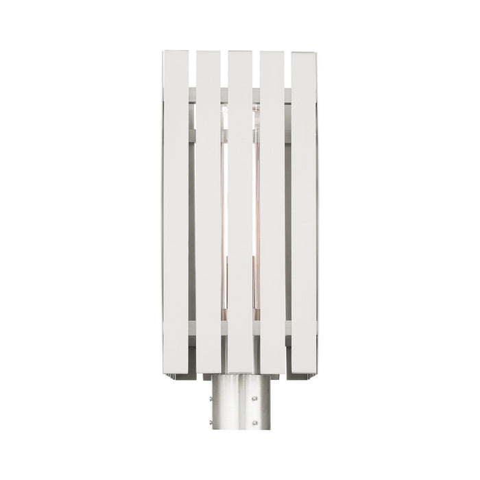 One Light Outdoor Post Top Lantern from the Greenwich collection in Brushed Nickel finish