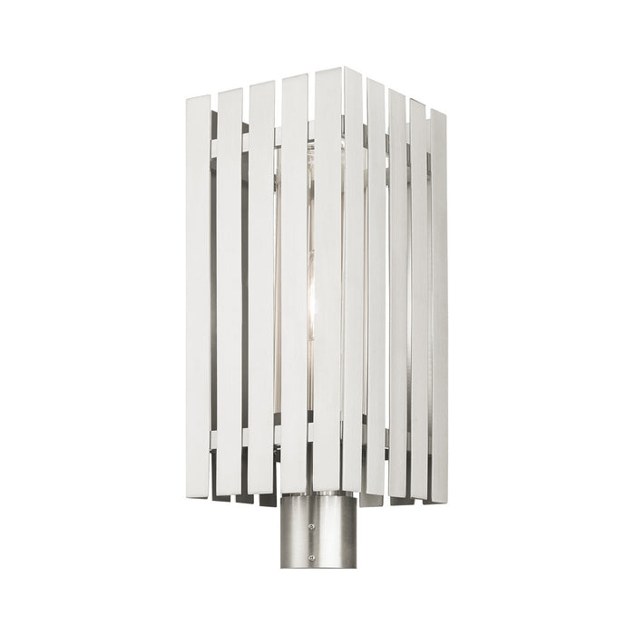 One Light Outdoor Post Top Lantern from the Greenwich collection in Brushed Nickel finish