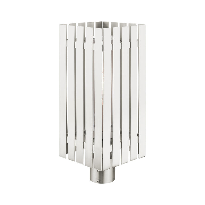 One Light Outdoor Post Top Lantern from the Greenwich collection in Brushed Nickel finish