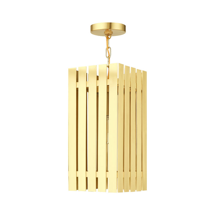 One Light Outdoor Pendant from the Greenwich collection in Satin Brass finish